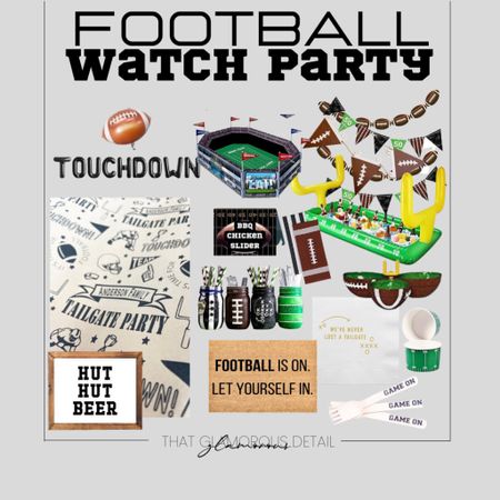 Football Watch Party Finds for your next tailgate at the stadium or hosting your next watch party at home! 

It’s Football Season Y’all!! 

#etsyfinds #FoundItOnAmazon #footballdecor #watchpartymusthaves #footballseason #touchdown #balloons #tablerunner #doormat #huthutbeer #partycups #watchpartyhost

#LTKstyletip #LTKSeasonal #LTKunder50