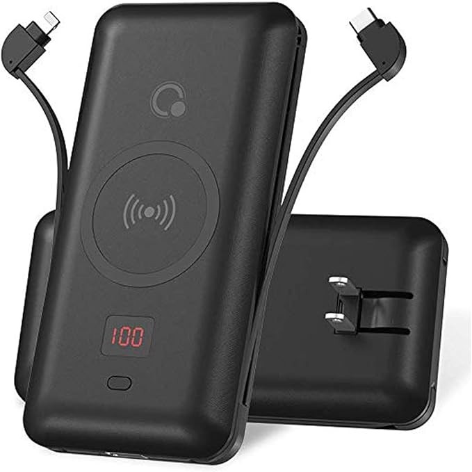 10000 mAh Q Wireless Portable Power Bank Charger High-Speed Charging 5.1A PD18W Fast Charge with ... | Amazon (US)