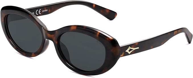 SOJOS Trendy Oval Polarized Sunglasses for Women Retro Small Cat Eye Sun Glasses 90s Shades SJ232... | Amazon (US)