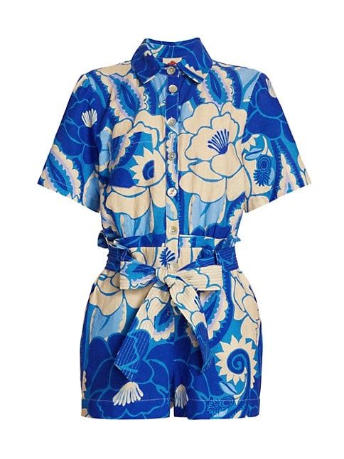 Tropical Groove Belted Romper | Saks Fifth Avenue