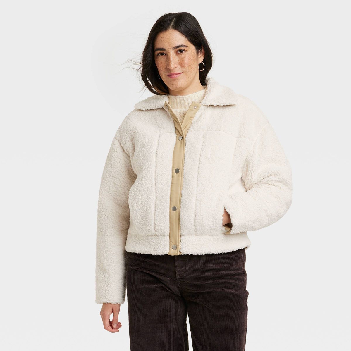 Women's Utility Faux Fur Jacket - Universal Thread™ White | Target
