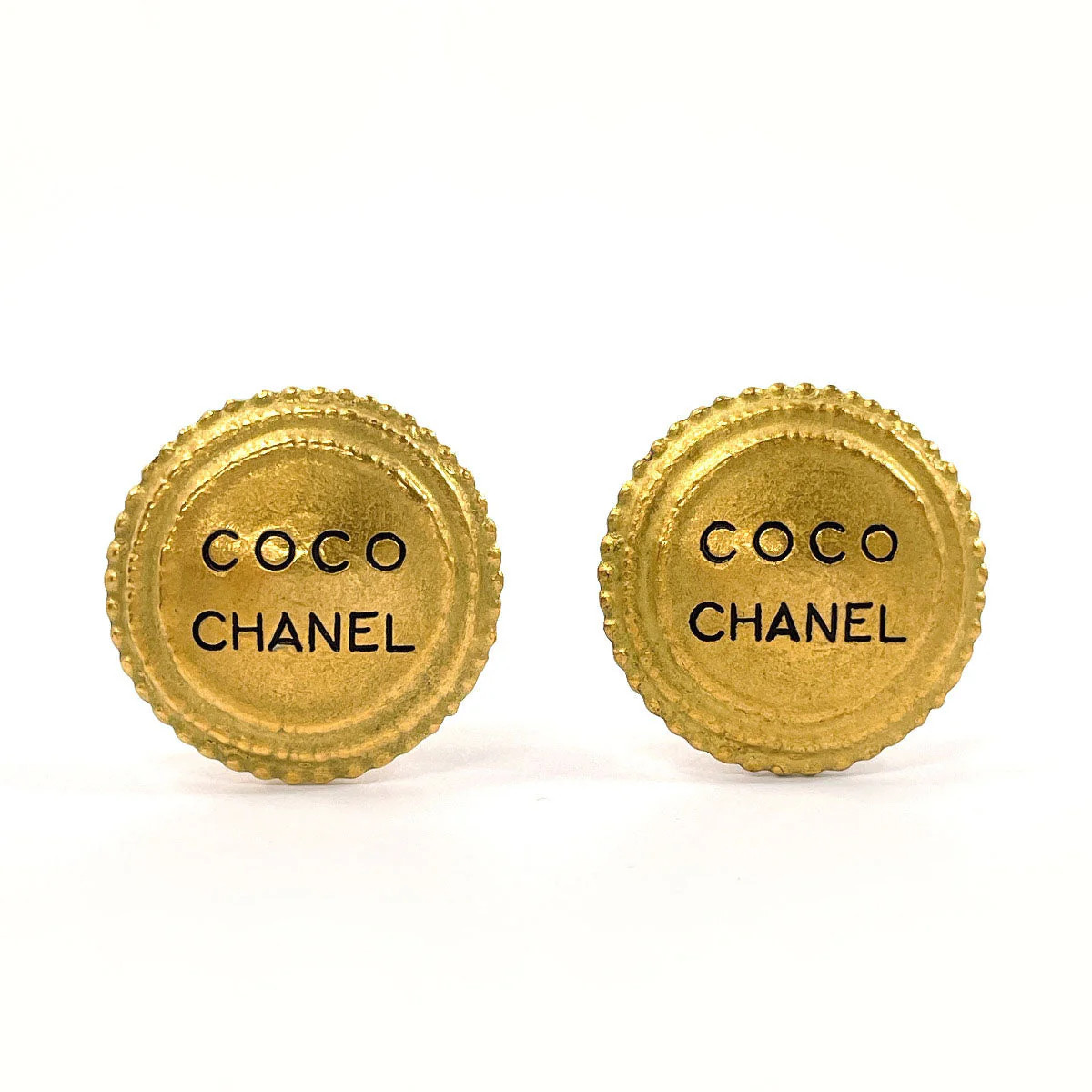 Chanel Vintage Logo Gold Earrings | Shop Simon