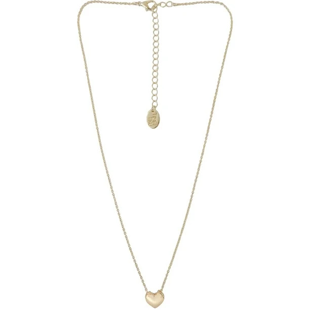 Time And Tru Gold-Tone Heart Necklace - Walmart.com | Walmart (US)