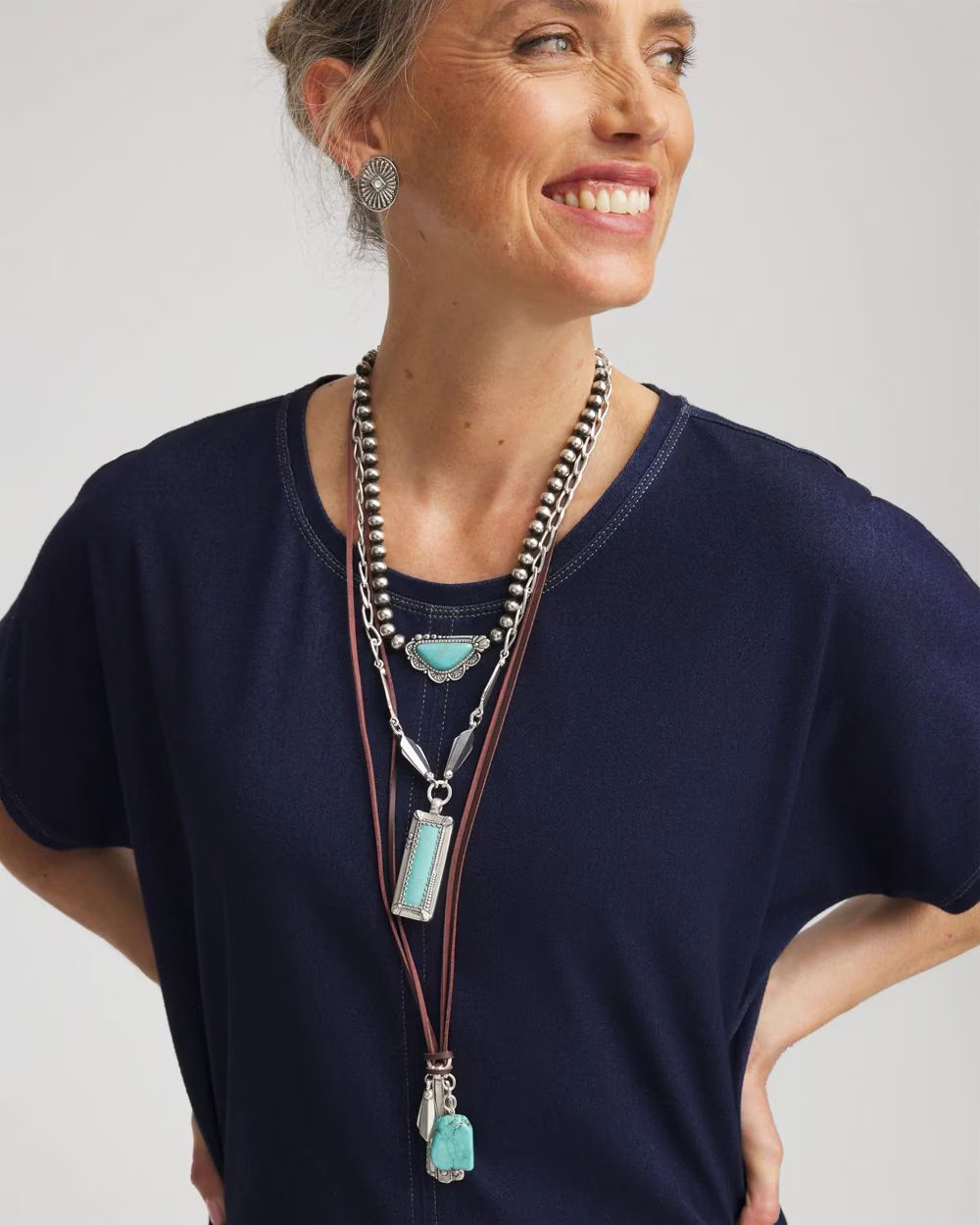 Convertible Turquoise & Charms Motif Necklace | Chico's