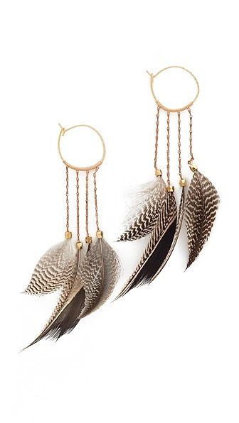 serefina Statement Feather Hoop Earrings | Shopbop