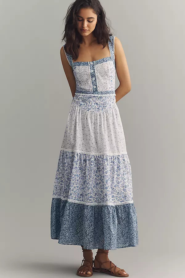 Printed Pintuck Sleeveless Dress | Anthropologie (US)