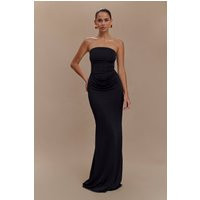 Madison Strapless Slinky Maxi Dress / Black | MESHKI | M | MESHKI US