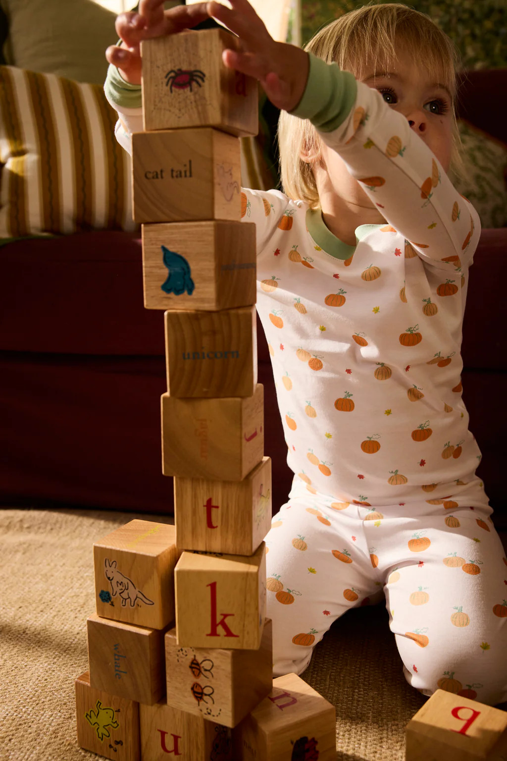 Kids Long-Long Set in Pumpkin Patch | Lake Pajamas