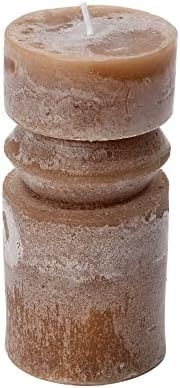 Amazon.com: Creative Co-Op Unscented Totem Pillar, Cappuccino Candles, 3" L x 3" W x 6" H, Brown ... | Amazon (US)
