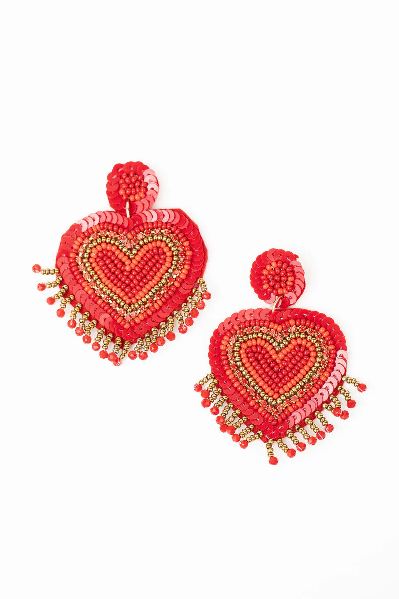 Juliet Beaded Heart Earrings | Avara