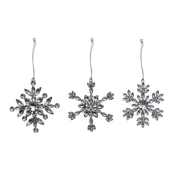 Odette 5" Acrylic Jewel Snowflake Ornament, Set of 4 | Scout & Nimble