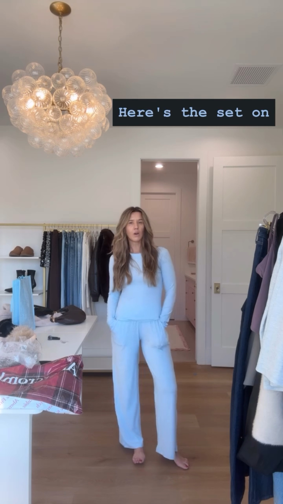 Here's the set on - small top and XS pants but sending back for small 
ABERCROMBIE WINTER SALE 🖤☃️ ❄️❤️
20-50% OFF ALMOST EVERYTHING ❄️-- get an extra 15% off $99 (check your email for the code)winter outfit, pajamas, holiday party, burgundy coats, for her, espresso brown, winter outfits , January, puffer vest, lounge set, ❤️ winter outfit women, holiday outfits women, winter vacation outfits @abercrombie #abercrombiepartner

#LTKSaleAlert #LTKOver40