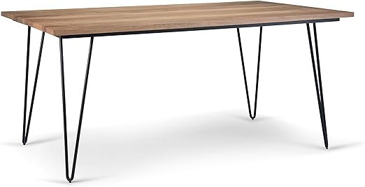 SIMPLIHOME Hunter SOLID MANGO WOOD and Metal 66 Inch Rectangle Industrial Dining Table in Natural... | Amazon (US)