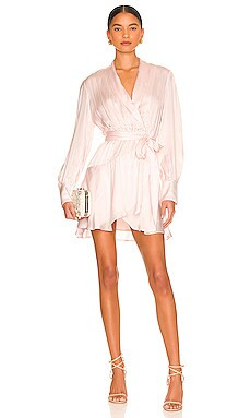 Bardot Aaliyah Wrap Mini Dress in Soft Pink from Revolve.com | Revolve Clothing (Global)