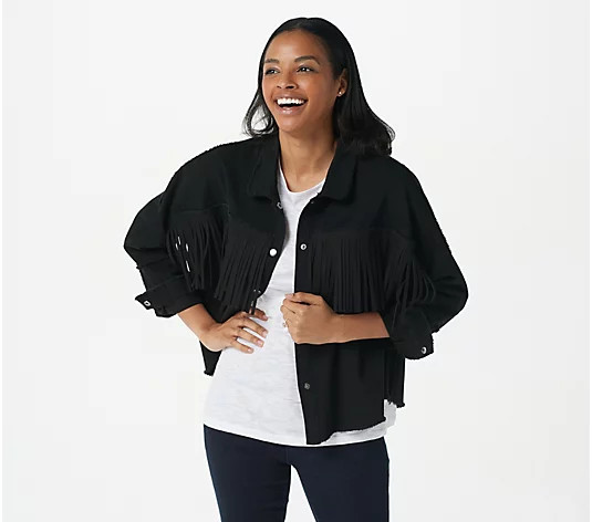Haute Hippie Tribe Faux Suede Fringe Shacket - QVC.com | QVC