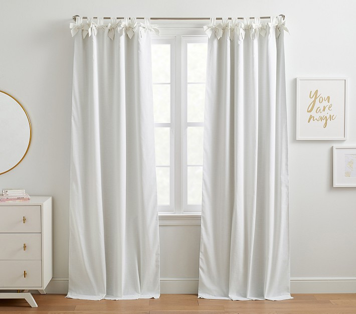 Tie-Top Eyelet Blackout Curtain Panel | Pottery Barn Kids