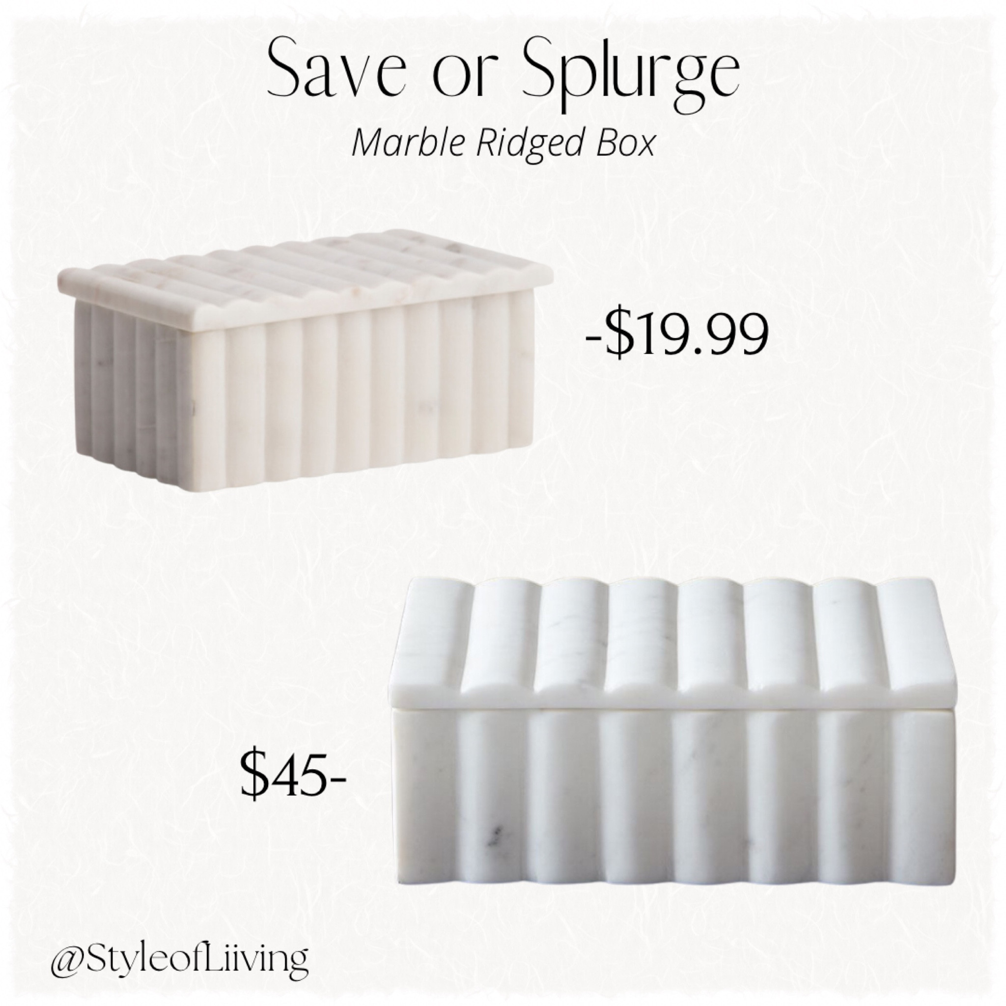 Save or splurge. White sculpted marble vanity boxes. Marble ridged box. With lids. Home decor.

#LTKunder50 #LTKhome #LTKGiftGuide