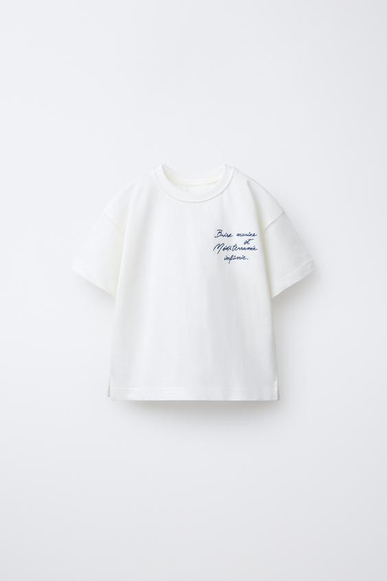EMBROIDERED TEXT T-SHIRT | Zara US