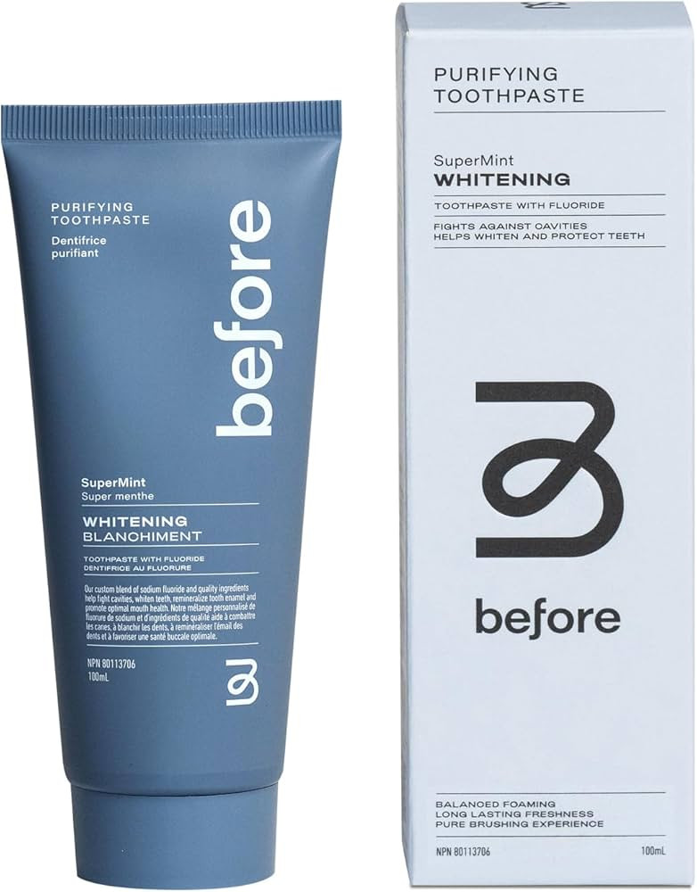 Before Natural Whitening Toothpaste, Purifying Vegan Ingredients for Mouth Health, Balanced Foami... | Amazon (CA)
