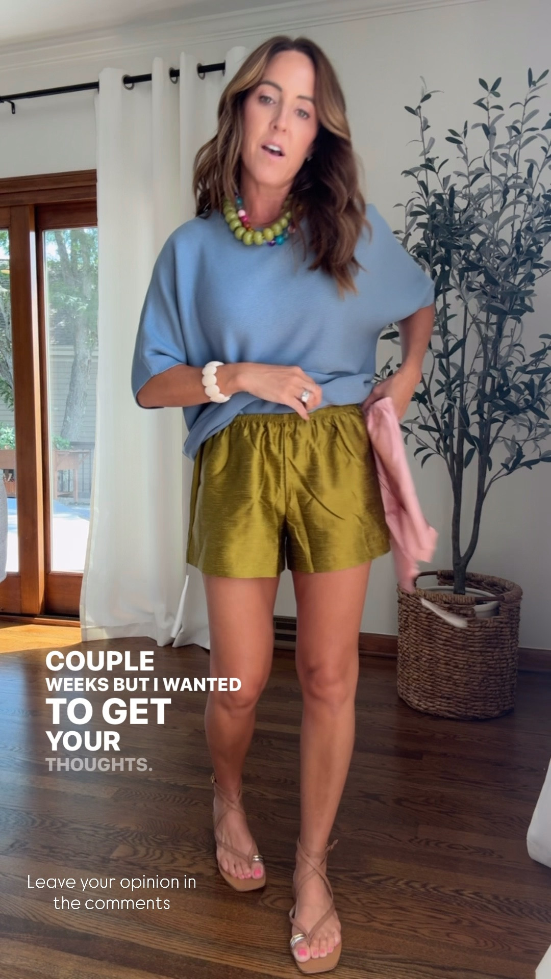 Thoughts!? Too short? Super cute? I love these colors. 
Size small here 
I ordered the pants too. Linked

#LTKmomlife #LTKSeasonal #LTKOver40