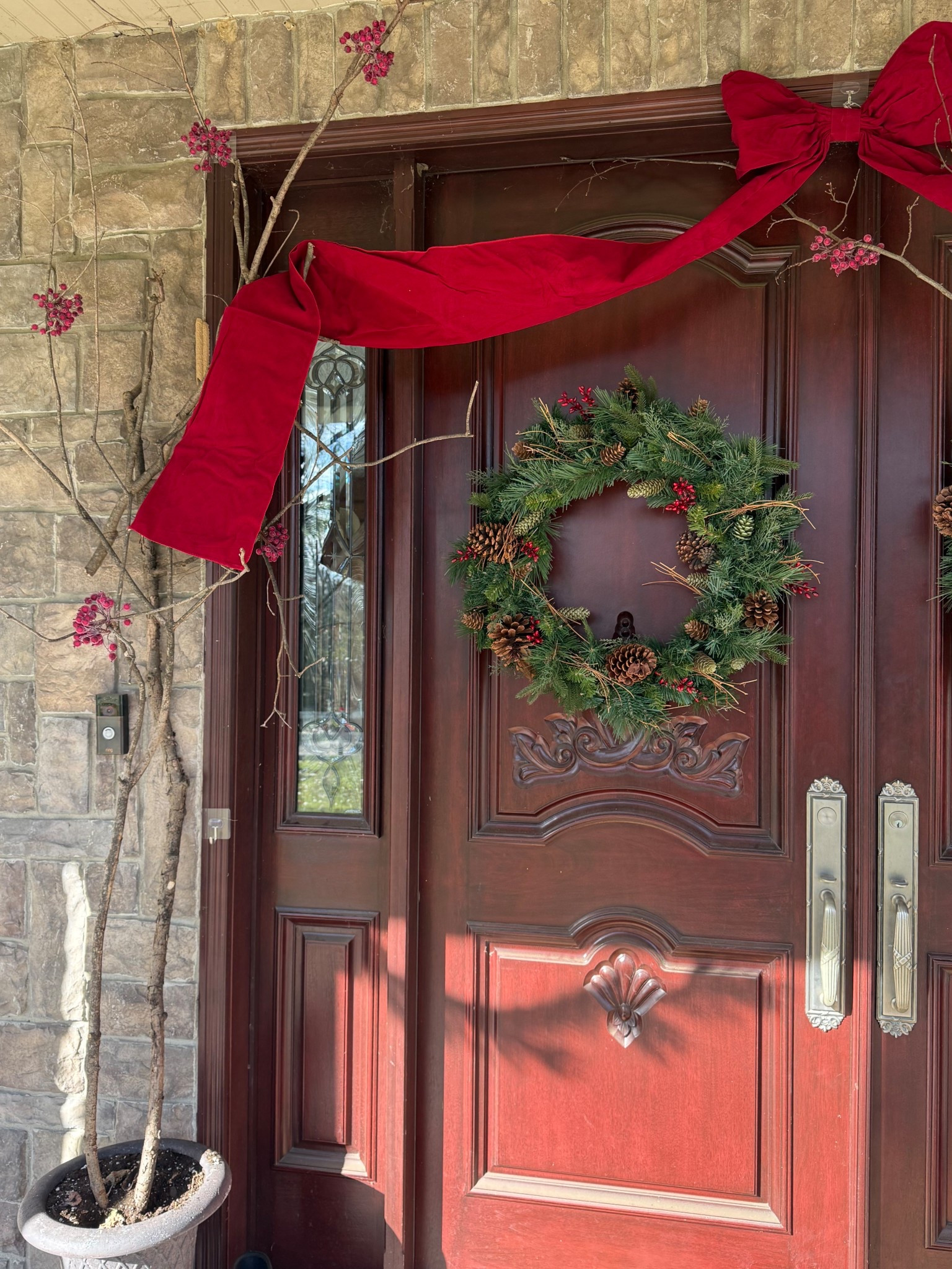 Front door holiday decor 

#holidayporch #christmasporch 

#LTKSeasonal #LTKHome #LTKHoliday