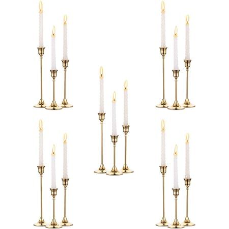 Gold Taper Candle Holders Bulk - Wedding Decorative Candlestick Holders Brass for Fireplace Mante... | Amazon (US)