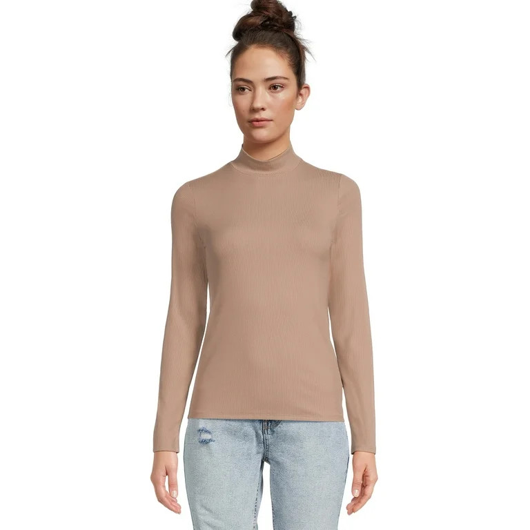 No Boundaries Women's Juniors Long Sleeve Mock Neck Top, Sizes XS-3XL | Walmart (US)