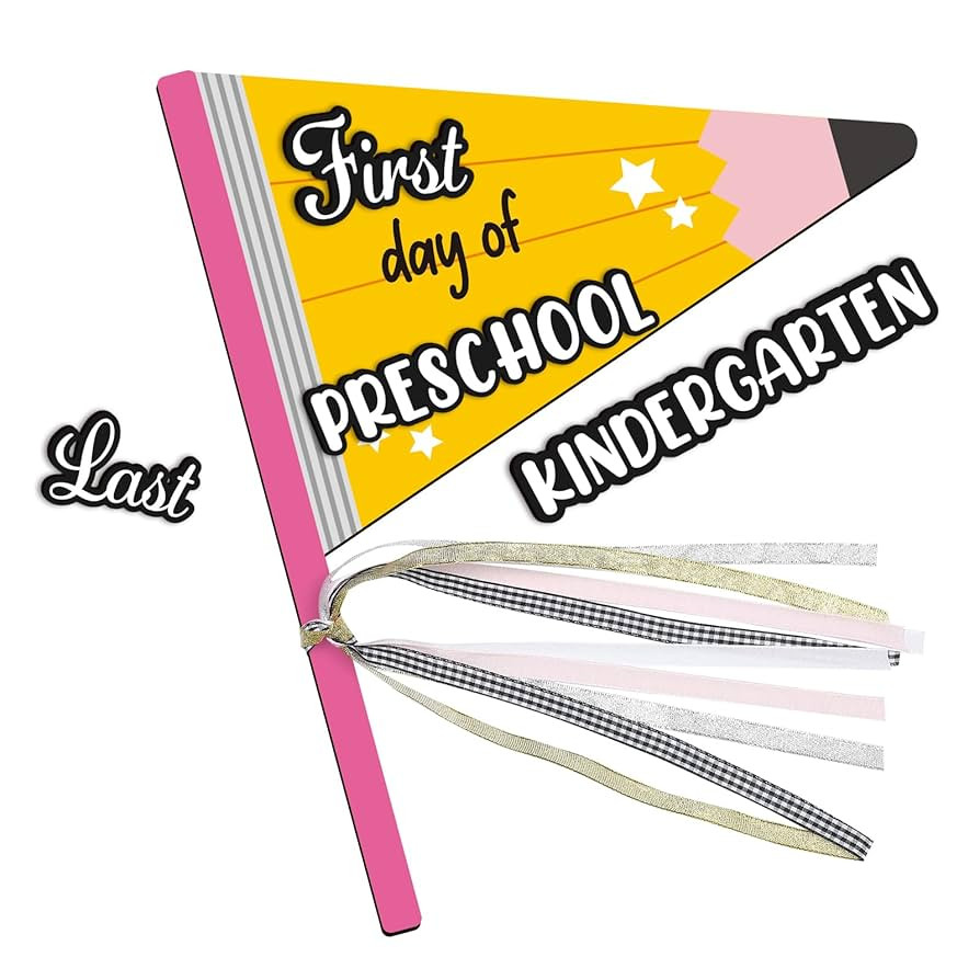 First and Last Day of School Flag with 16 Grade Labels Reusable Wooden Flag Sign for Preschool Ki... | Amazon (US)
