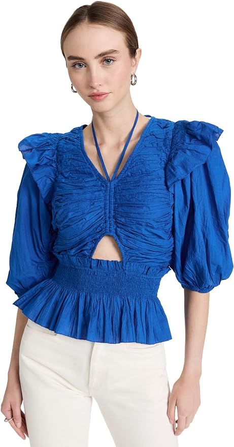 SEA Women's Paco Solid Puff Sleeve Top | Amazon (US)