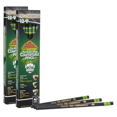 Ticonderoga® Tri-Conderoga™ 3-Sided Pencils with Sharpener, 12 Per Pack, 2 Packs | Target