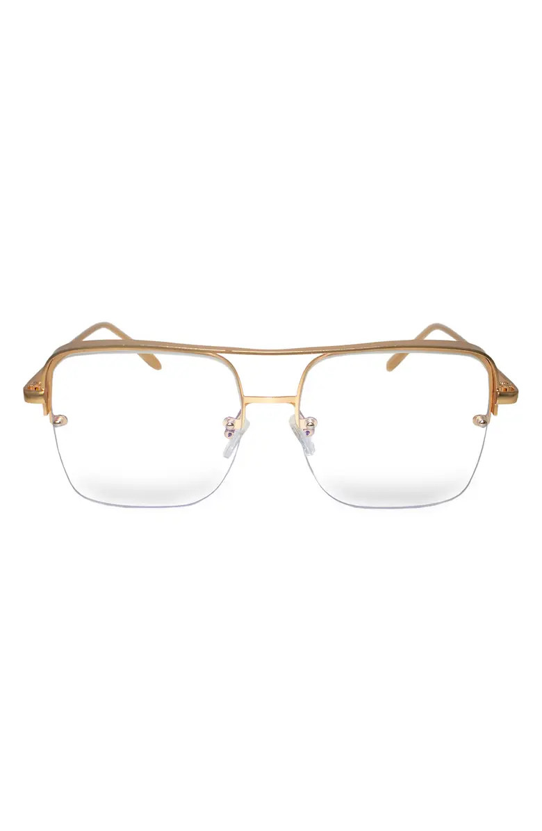 Fifth & Ninth Sunday 58mm Aviator Blue Light Blocking Glasses | Nordstrom | Nordstrom