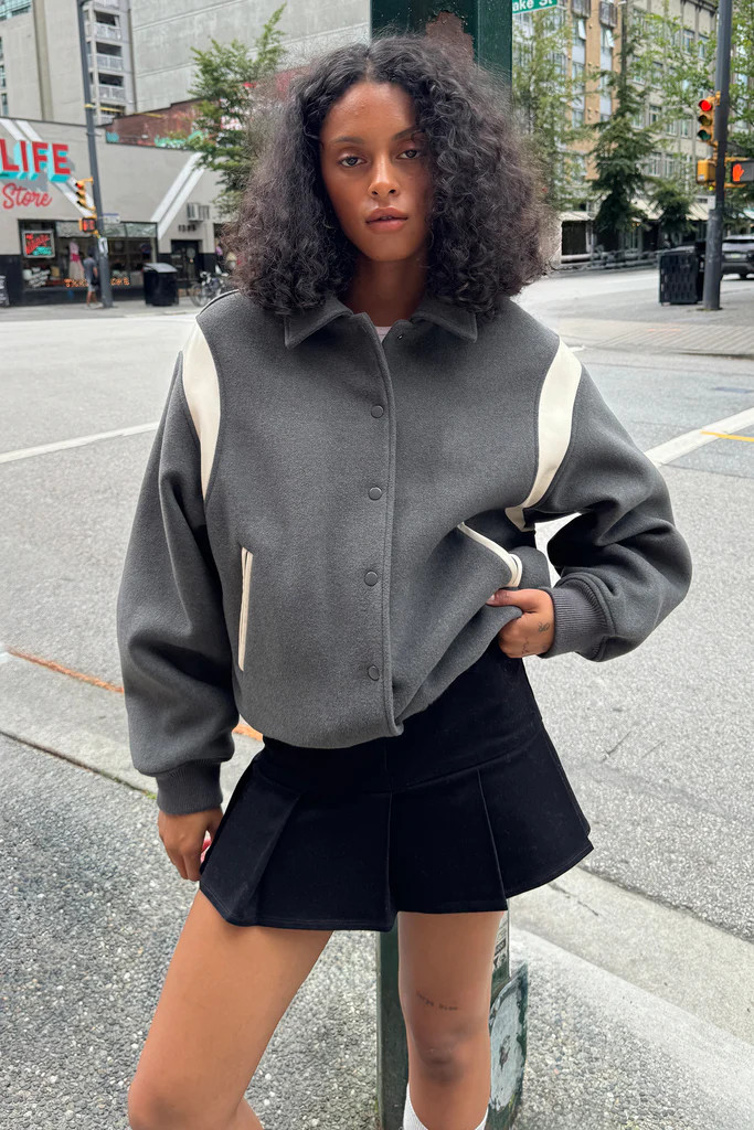 VARSITY WOOL BLEND BOMBER | OAK + FORT