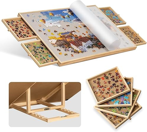 Becko US 1000-Pc Tilting Puzzle Board with 4 Drawers & Cover, Adjustable Jigsaw Puzzle Table with... | Amazon (US)