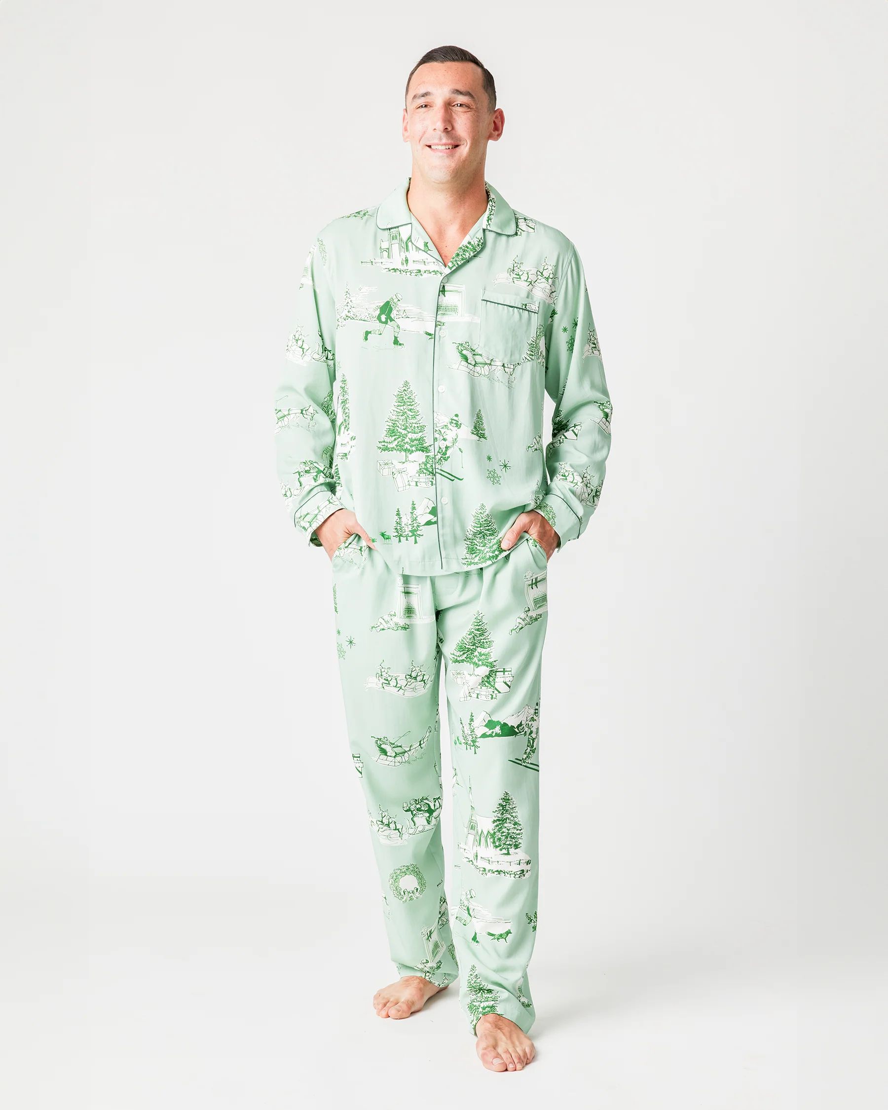 Holiday Toile Men's Pajama Pants Set | Colorful Prints, Wallpaper, Pajamas, Home Decor, & More | Katie Kime Inc