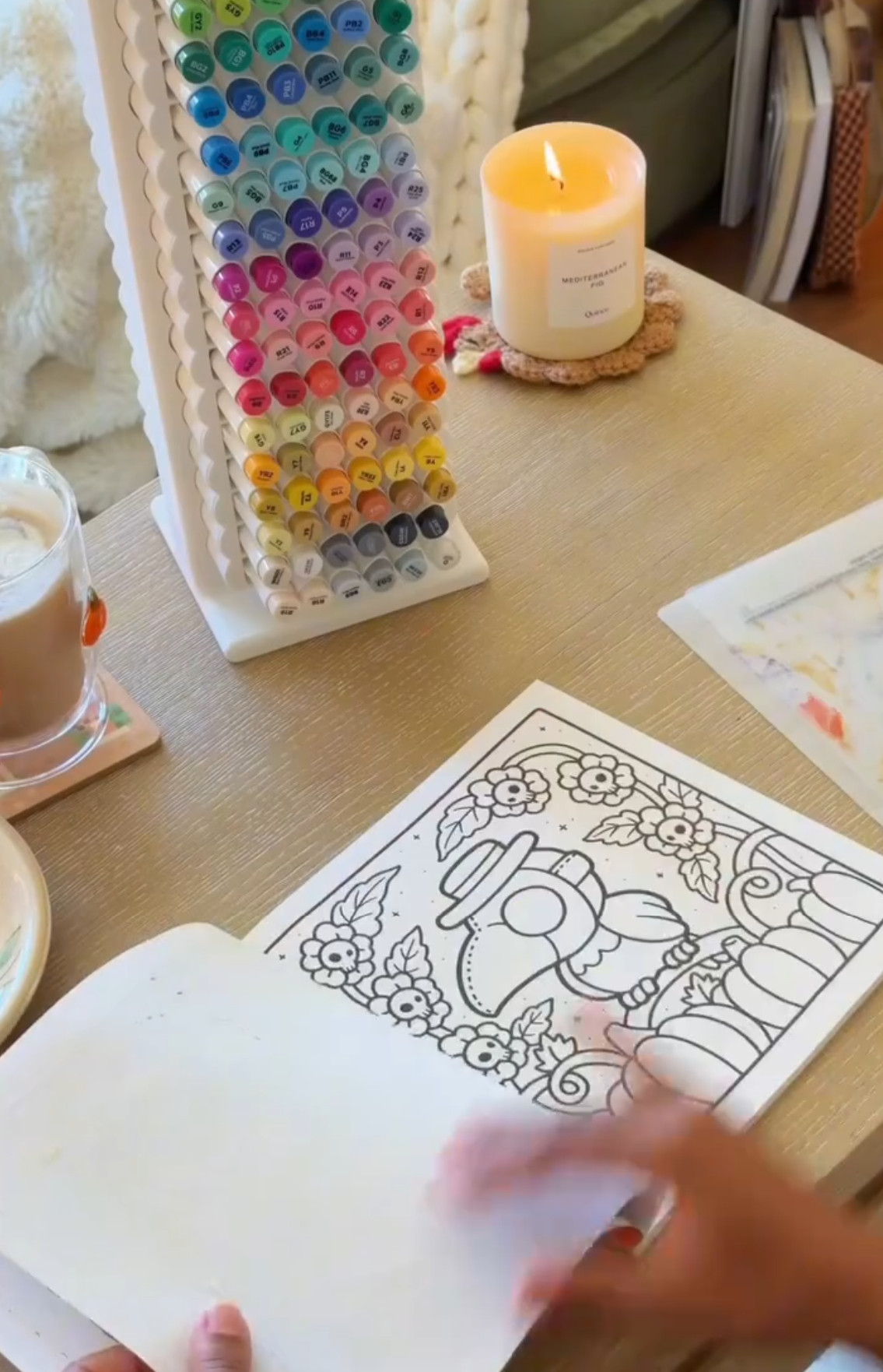 i always try to find some time in my week to break out a cute coloring book 🎨 coloring truly feels so tranquil, I'll always recommend it! 🌼#coloring #adultcoloring #coloringbook #cozy #cozyhobbies #cozyhobby #hobby #diy #painting #craft 

 #LTKselfcare