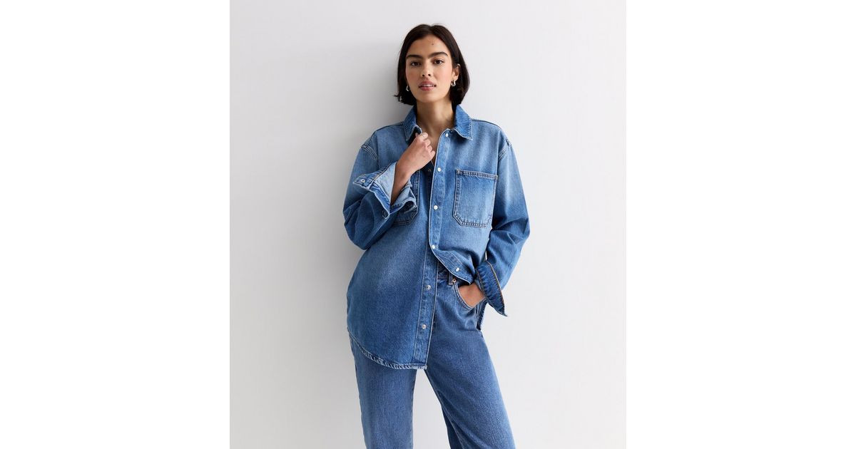 Blue Denim Long Sleeve Overshirt | New Look | New Look (UK)