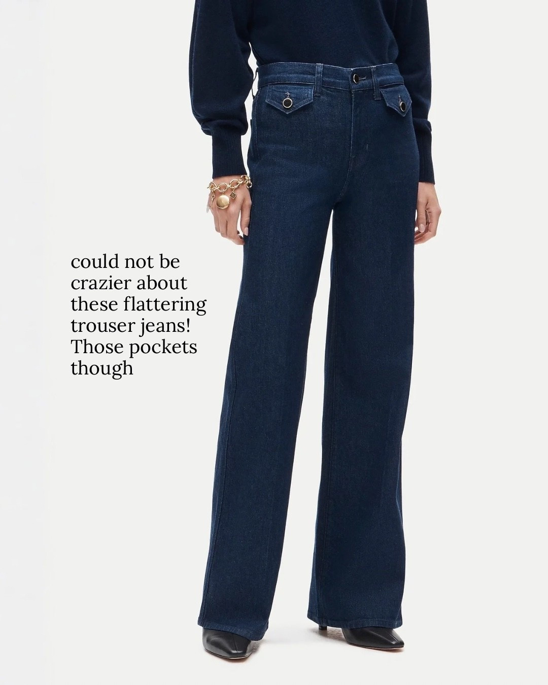 These trouser jeans are next-level flattering!! And 30% off now!

Fall fashion, wide leg jeans, denim trend, fall outfit