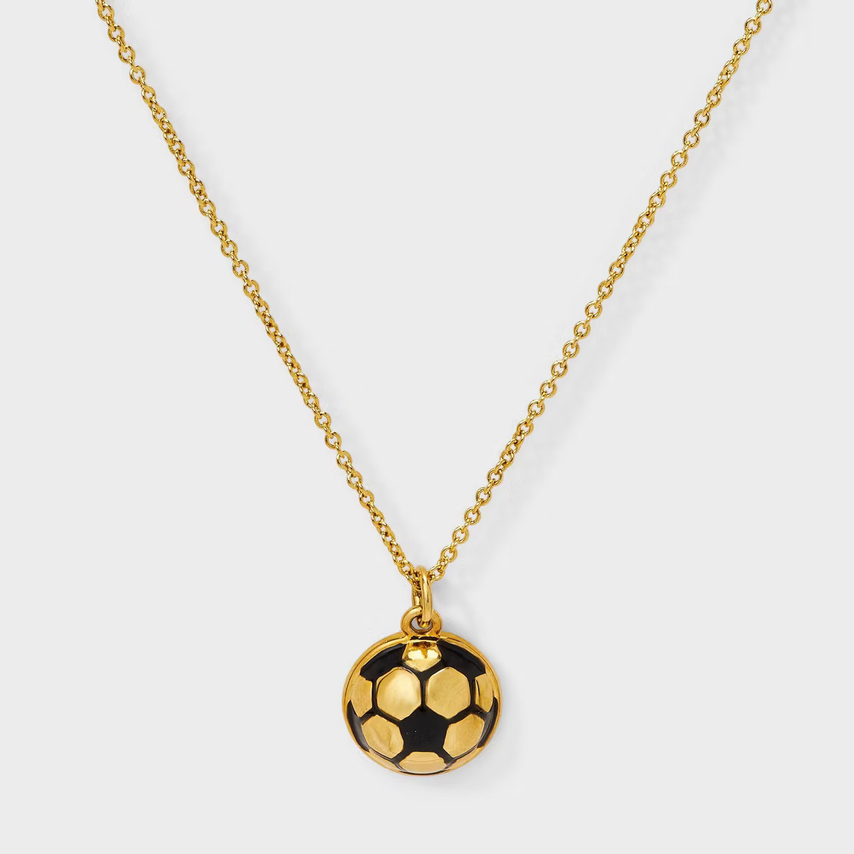 Tiny Tags 14K Gold Ion Plated Soccer Ball Necklace | Target