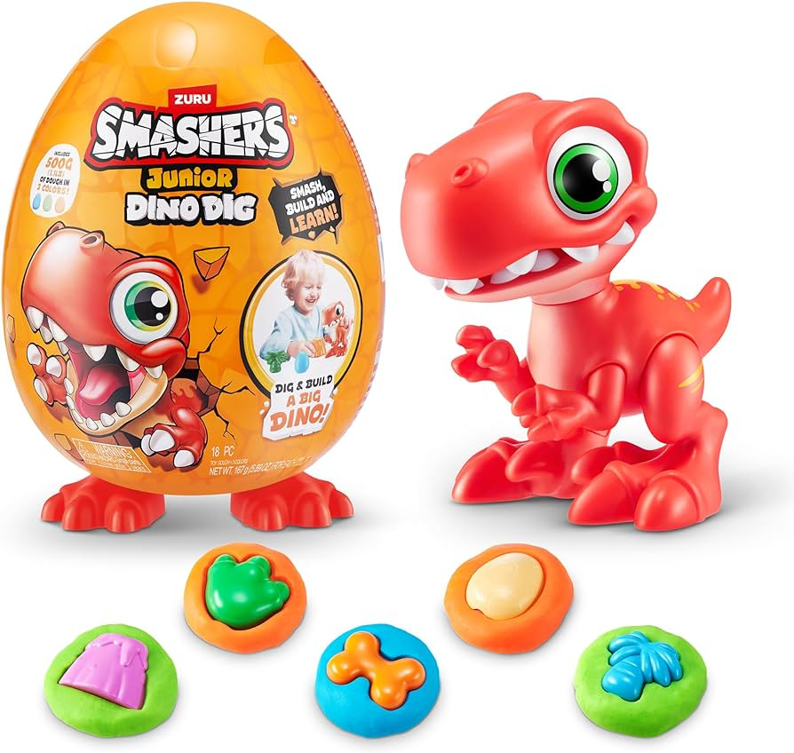 Smashers Junior Dino Dig Small Egg (Raptor) by ZURU 12+ Surprises Compounds Mold Dinosaur Prescho... | Amazon (US)