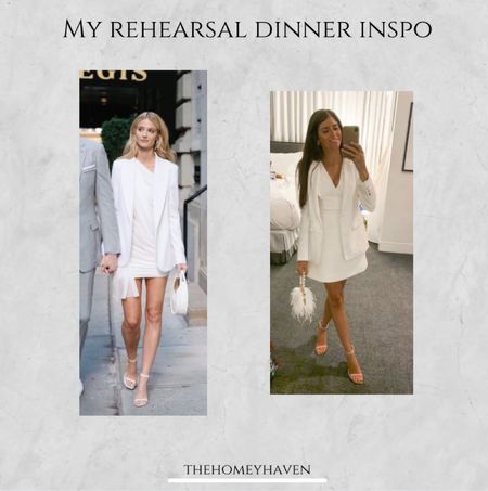 Rehearsal dinner outfit! I decided to use Kate love’s wedding weekend look as inspo and make it my own! My dress is currently 50% off too!

Wedding
Bride
White dress
Bride dresses
Rehearsal dinner dress
Bridal shower dress
Blazer 
Wedding purse
Wedding bag
Wedding clutch 
Bridal shoes
Bridal outfits 
Bridal dresses 
Bachelorette outfits
Bachelorette 
Home
Home decor
French connection
Amazon finds 
Amazon
Stewart weitzman 
Thehomeyhaven 