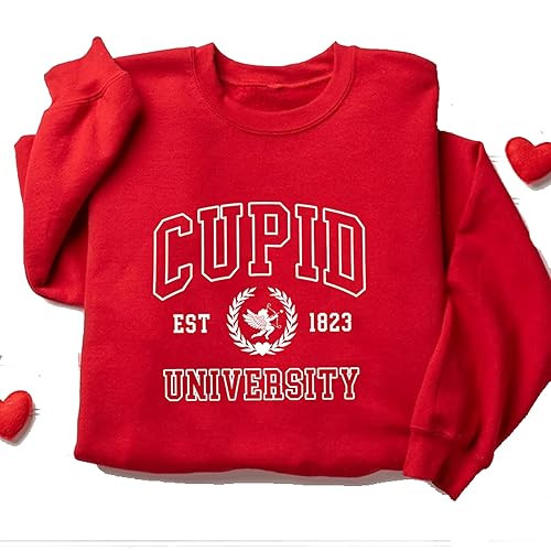 University Sweatshirt, Cute Valentine's Day Shirt, Funny College, Women Valentine's Day Gift For ... | Amazon (US)