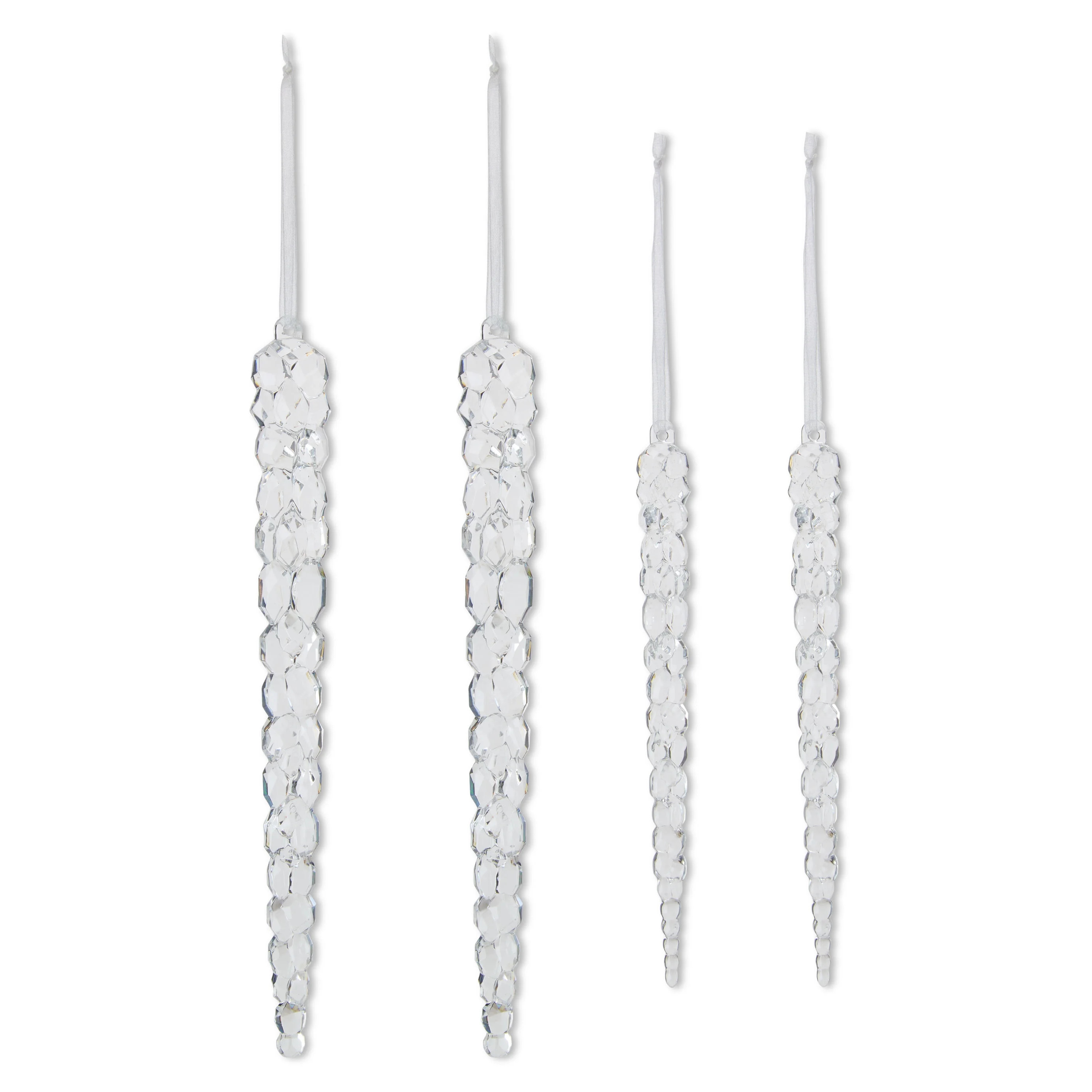 4 Count Clear Acrylic Icicle Christmas Ornaments, by My Texas House | Walmart (US)