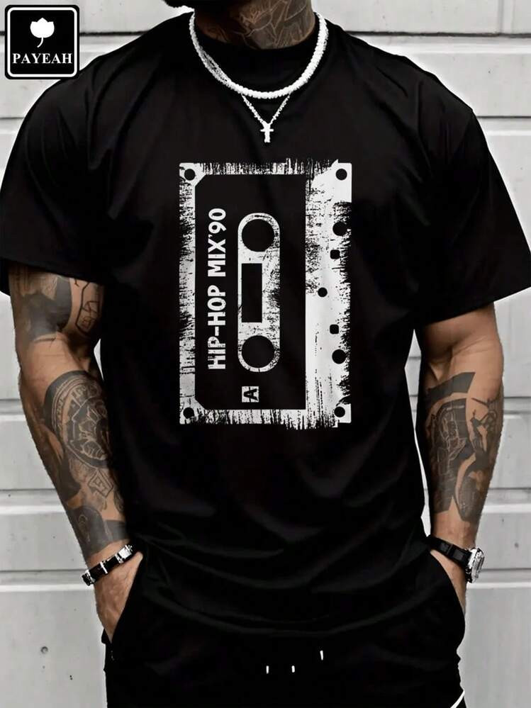 Tshirt Hip Hop Rap Mixtape Cassette DJ Retro 90s Vintage Cassette Heavy Cotton | SHEIN