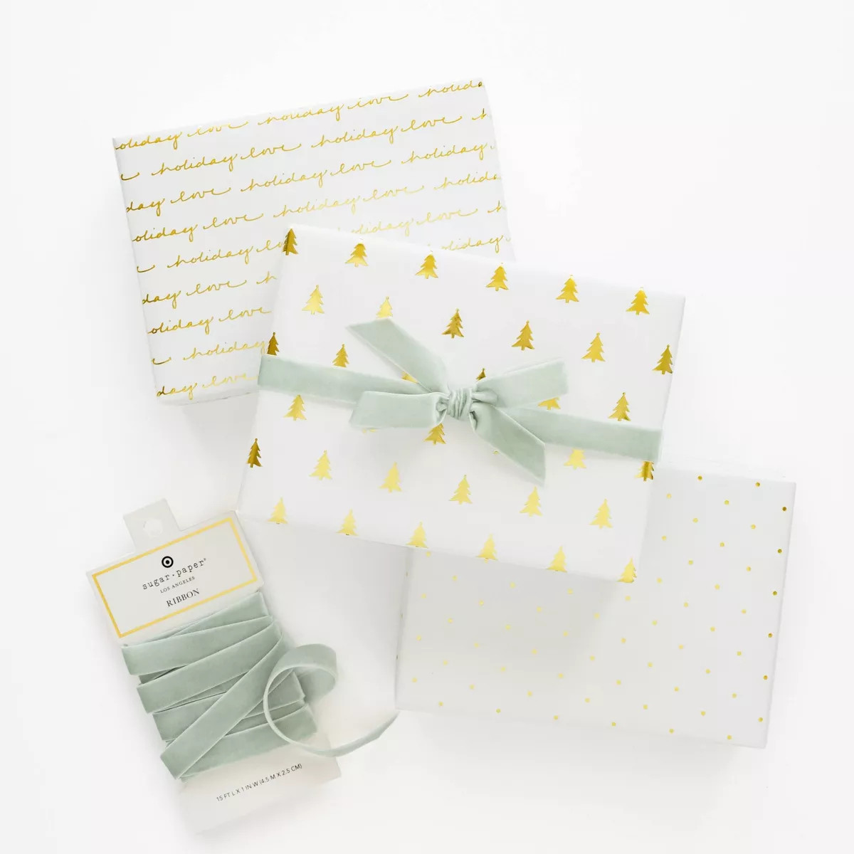Gold and White Gift Wrap Trio - Sugar Paper™+ Target | Target