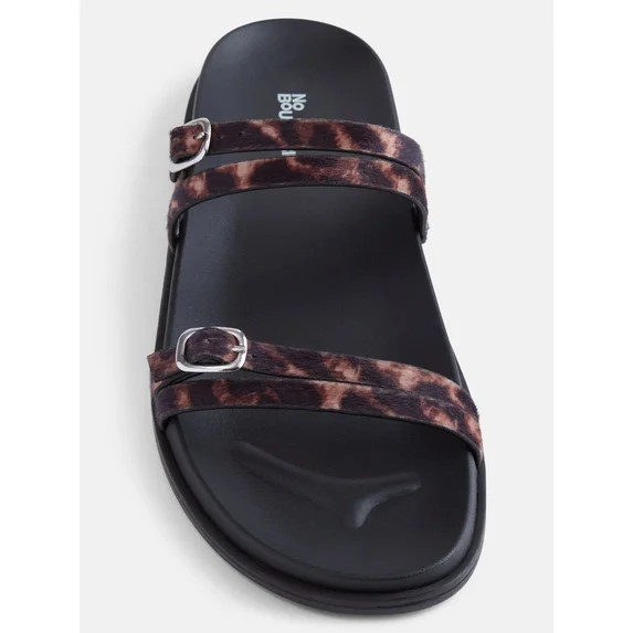 No Boundaries Women's Double Strap Footbed Sandals | Walmart (US)