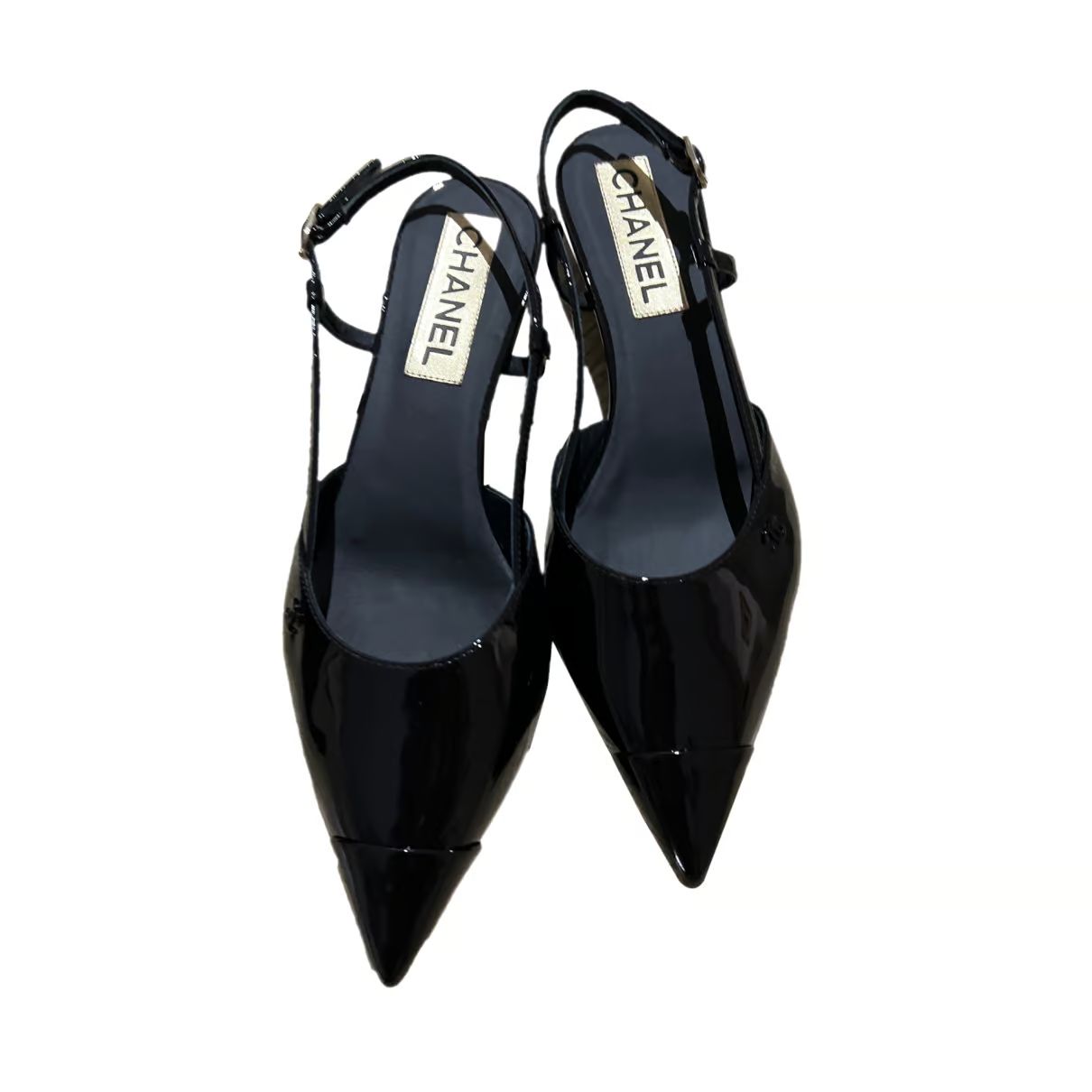 Slingback patent leather ballet flats Chanel Black size 37.5 EU in Patent leather - 34679821 | Vestiaire Collective (Global)
