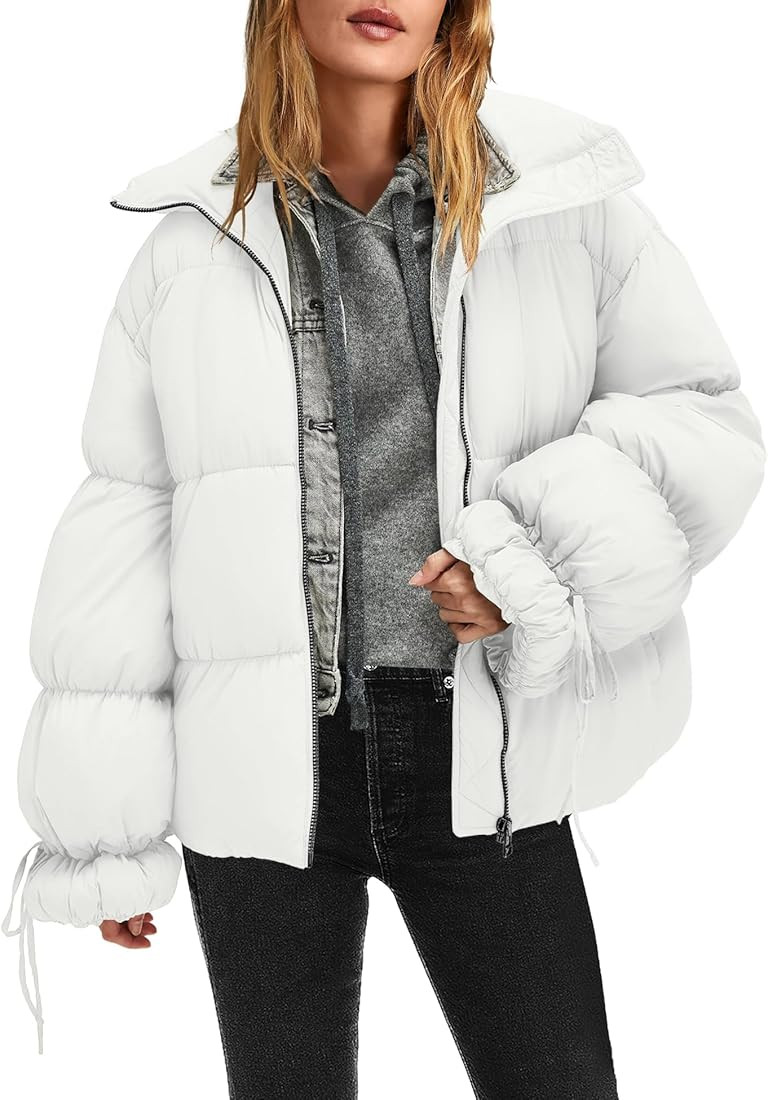 Panadila Womens Oversized Puffer Jacket Warm Winter Cozy Coats Casual Baggy Full Zip Up Puffer Co... | Amazon (US)