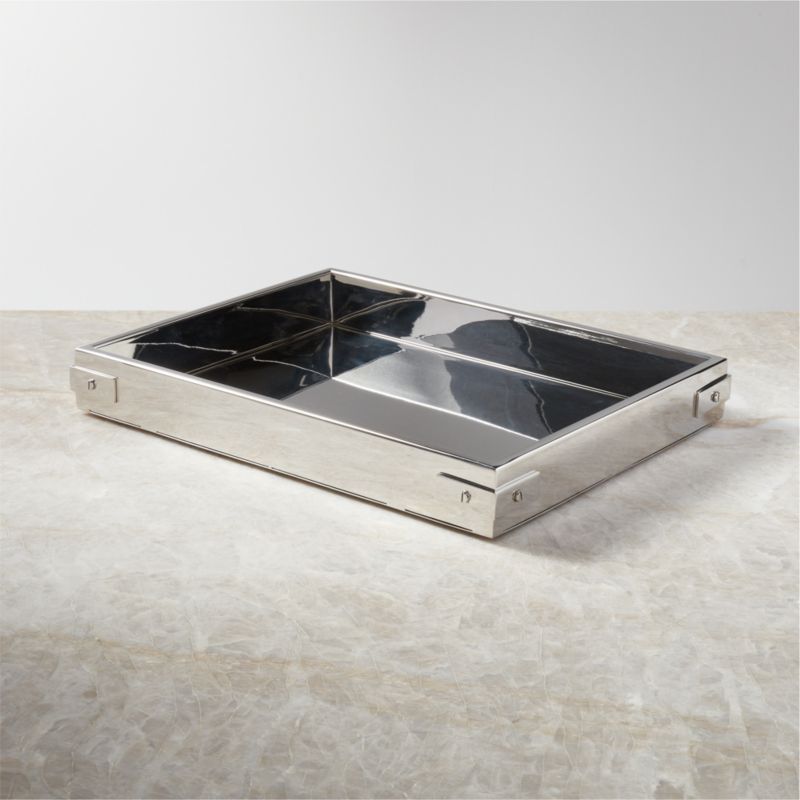 Griffith Stainless Steel Bar Tray + Reviews | CB2 | CB2