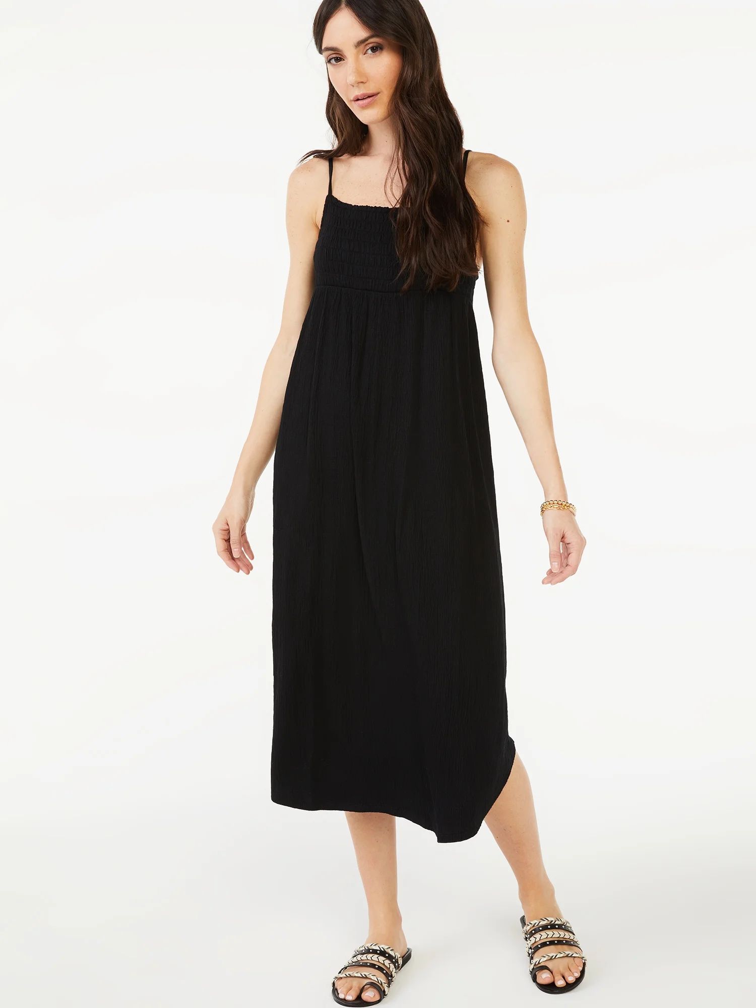 Scoop Women's Solid Smocked Cami Dress | Walmart (US)