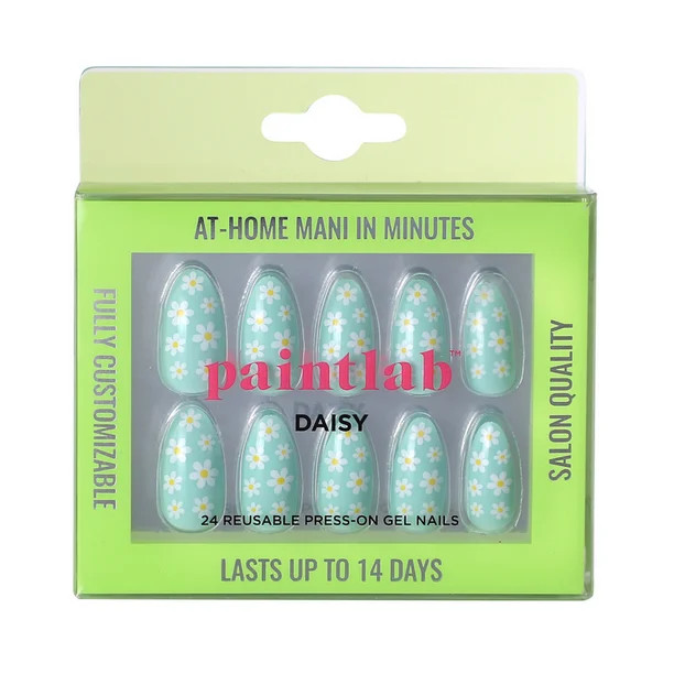 PaintLab Daisy Press On Nails Kit, Teal, 24 Count | Walmart (US)